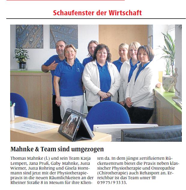 Zeitungsanzeige 09.12.2010, Münsterländische Volkszeitung